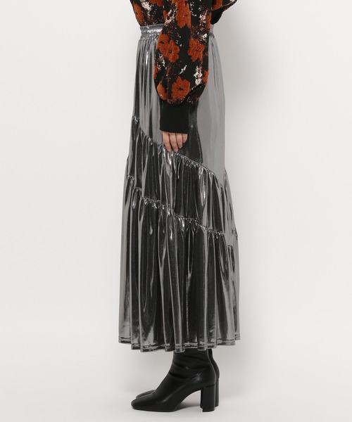 LOWRYS FARM（ローリーズファーム）の「グリッタープリーツスカート