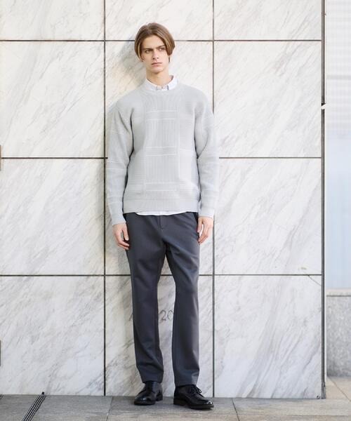 畦編みチェック プルオーバーニット（ニット/セーター）｜TAKEO