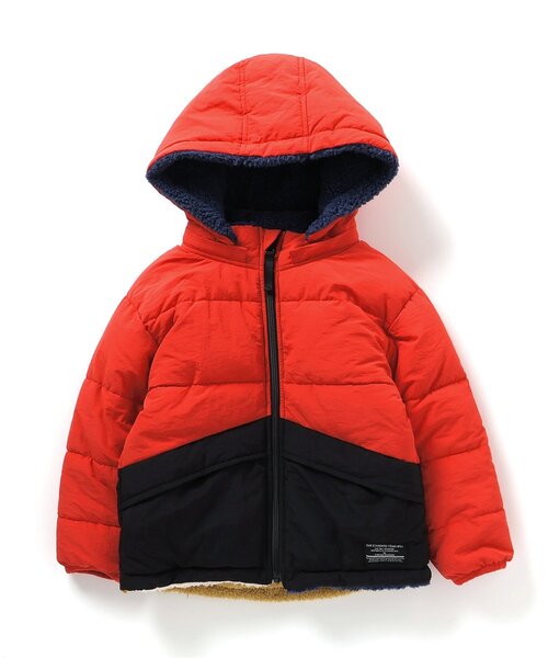 セール】中綿ボアリバーシブルブルゾン_マシンウォッシャブル（ダウン