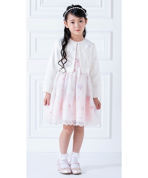 花刺繍チュールレース ワンピース（ワンピース）｜mezzo piano