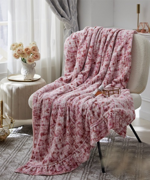 ツイード柄フリル毛布&ブランケット│ブランケット【フルーエ/大人