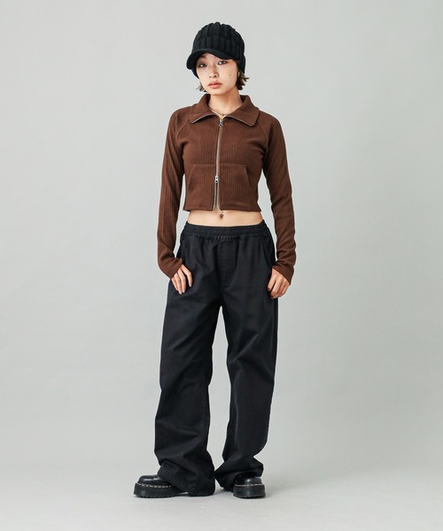 X-girl（エックスガール）の「DOUBLE ZIP UP COMPACT CARDIGAN（T