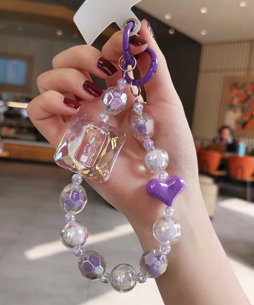 HOOK】for girls キラキラビーズスマホストラップ（スマホグッズ