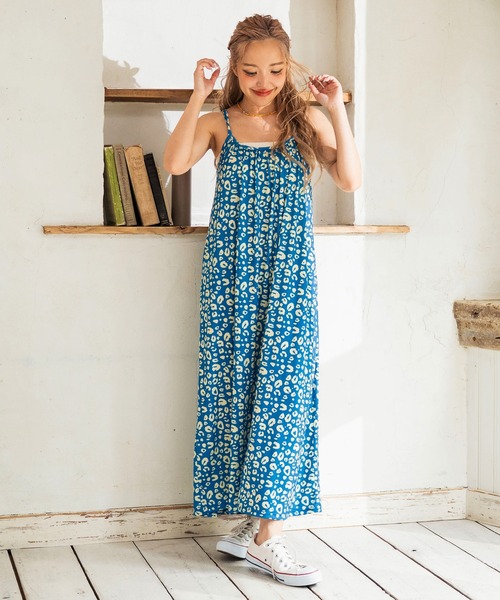 セール】レオパード柄 キャミソール ロング ワンピース（ワンピース