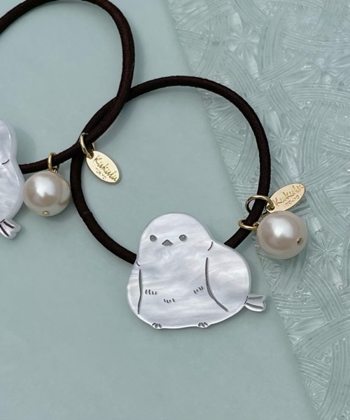 セール】【KuKuLu TOKYO】シマエナガ モチーフ ポニー（ヘアゴム