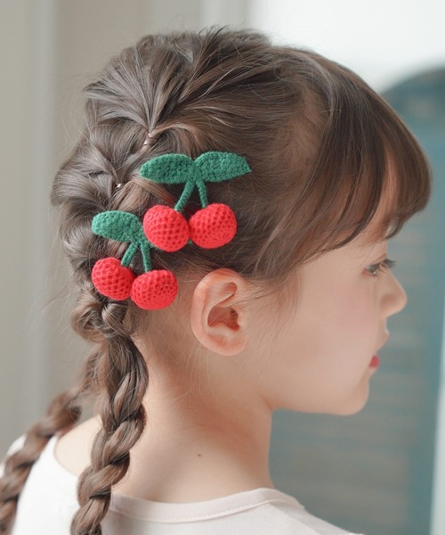 セール】さくらんぼヘアクリップ 2個セット（バレッタ/ヘアクリップ