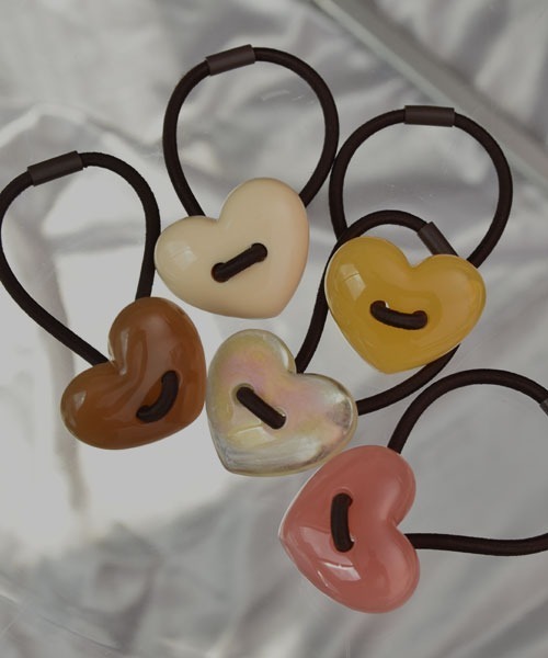 セール】【resonance】ぷっくりハート ヘアゴム【8色展開】（ヘアゴム