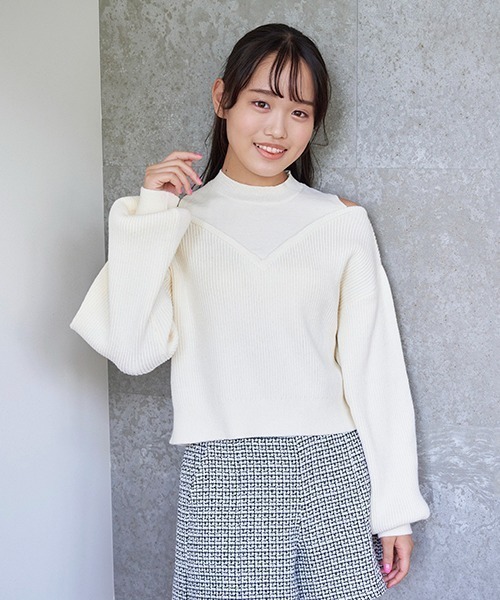 肩開きもちもちニットPO（ニット/セーター）｜LOVETOXIC