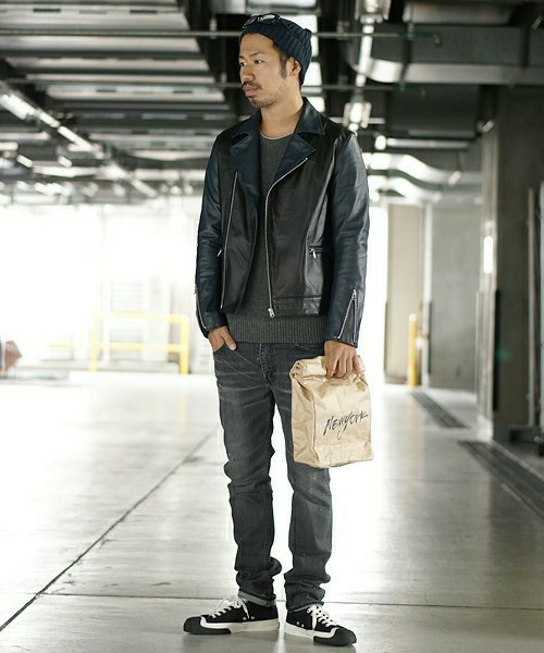 And A（アンドエー）の「BICOLOR RIDERS JACKET（ライダースジャケット