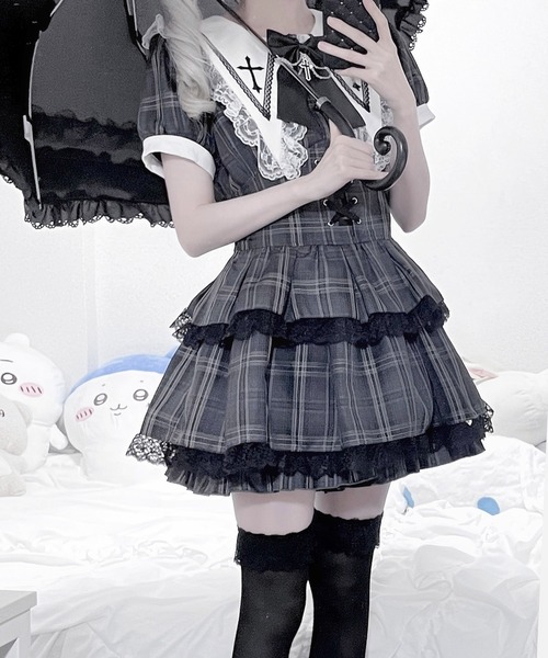 クロス刺繍3段フリルセットアップ 2点SET（セットアップ）｜MA*RS