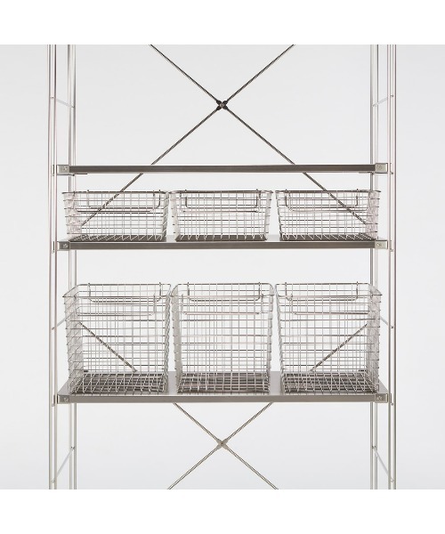 ステンレスワイヤーバスケット3 約幅37×奥行26×高さ12cm