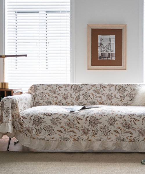 セール】レトロアンティークフリンジ花柄ソファーカバー（ブランケット