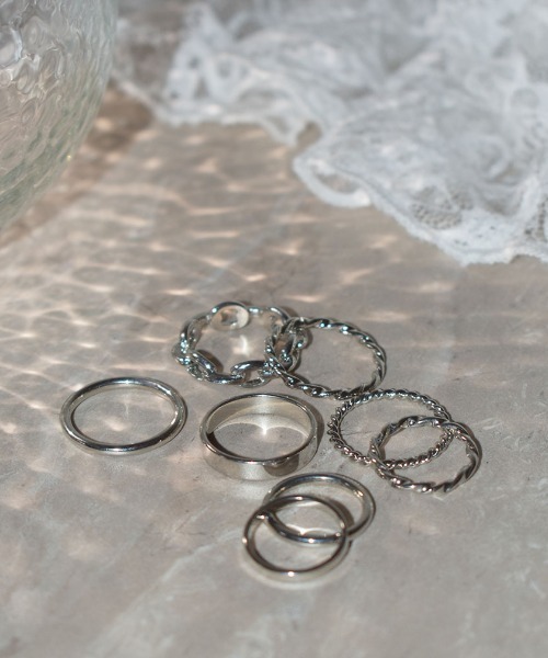 セール】ツイストリング8本セット／twist ring 8SET 指輪 シンプル