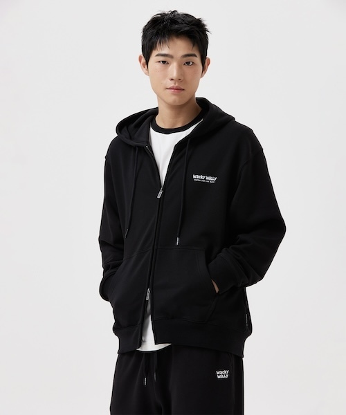 セール】BACK PANEL LETTERING HOODIE ZIP-UP（パーカー）｜Wacky