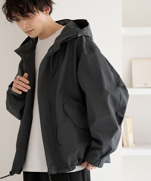 3レイヤーオーバーサイズナイロンマウンテンパーカー/撥水/防風/3層