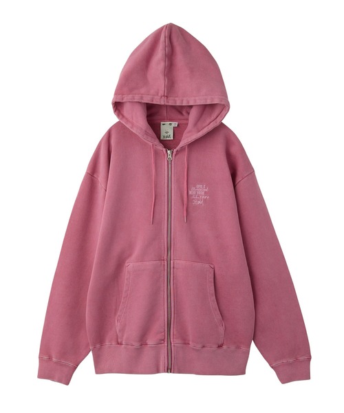 MIX LOGO & FACE FADED ZIP UP SWEAT HOODIE（パーカー）｜X-girl