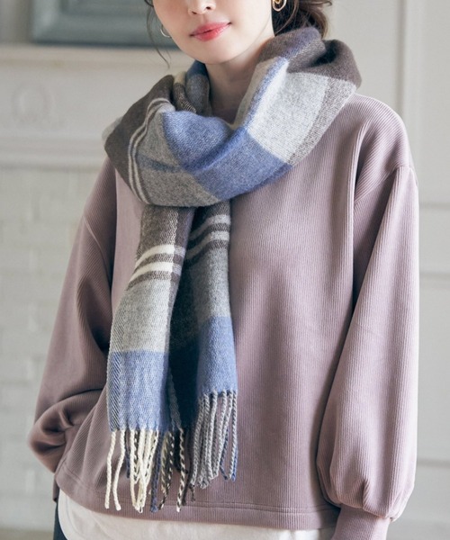 セール】ウォッシャブルマルチチェックマフラー（マフラー）｜ikka