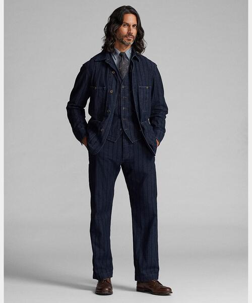 RRL（ダブル アール エル）の「インディゴ ストライプド ツイル