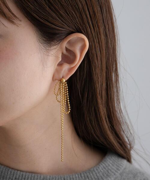 セール】ステンレススウィングボールチェーンピアス（ピアス（両耳用