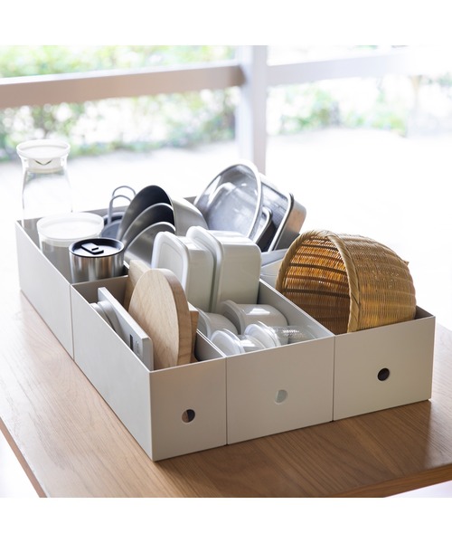 ポリプロピレンファイルボックス・スタンダードワイド・ホワイトグレー