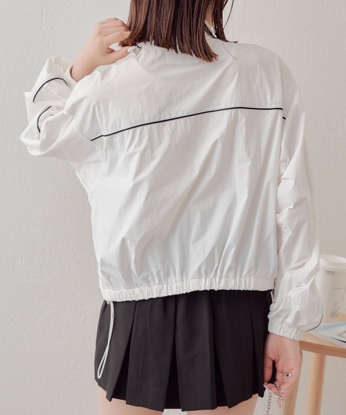 セール】パイピングダブルジップナイロントラックジャケット（ブルゾン