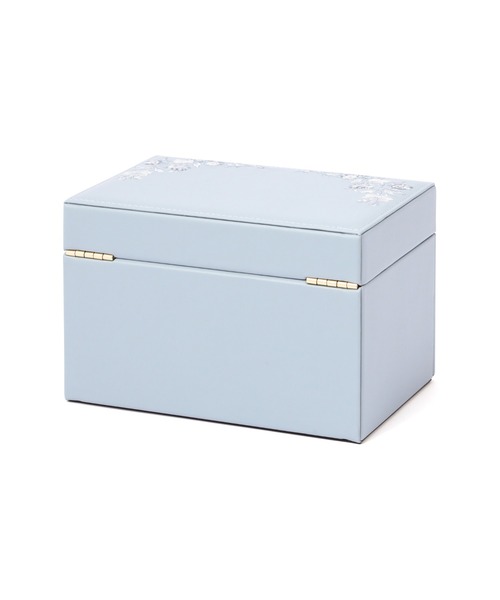 エンブロイダリーフラワー ジュエリーボックス S ブルー（収納グッズ