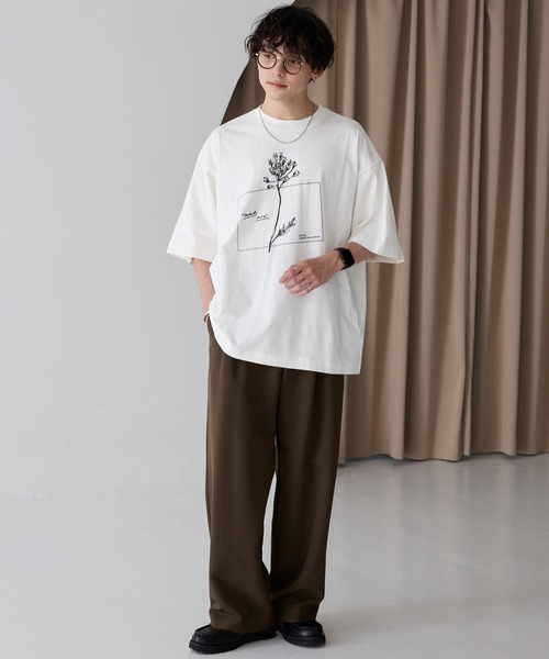 アートグラフィックデザインオーバーサイズ半袖Tシャツ MONO-MART