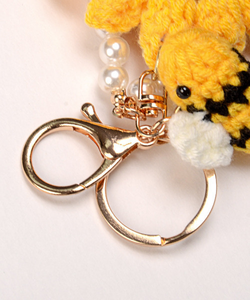セール】ひまわり＆ハニービーニットチャーム 向日葵 サンフラワー 蜂