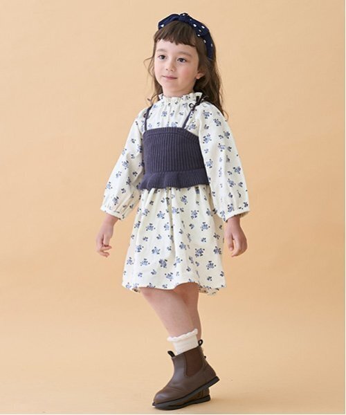 セール】【リンク】花柄ワンピースビスチェセット(キッズ)（ワンピース