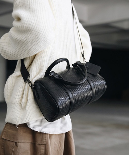 セール】ユニセックス レザーライク ミニボストン ショルダーバッグ