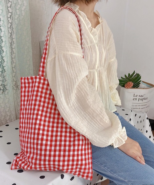 Liaa/ギンガムチェック トートバッグ A18439（トートバッグ）｜TONE