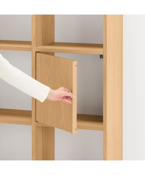 スタッキングシェルフ 木製扉 オーク材突板 幅37．1×奥行2．5×高