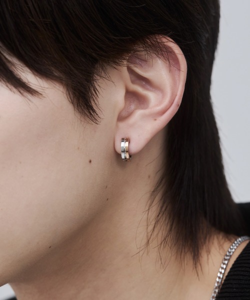 セール】【 金属アレルギー対応 】ラインフープイヤリング サージカル