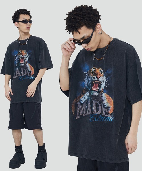 オーバーサイズ ロックプリントバンドTシャツ クルーネック（Tシャツ