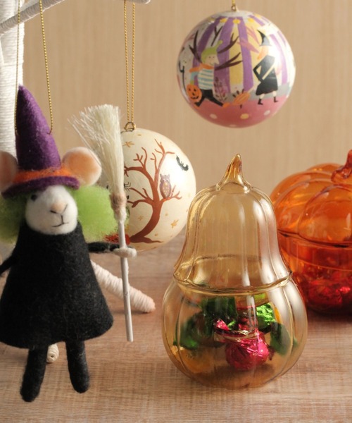 セール】ガラスかぼちゃ小物入れ【ハロウィン 2024】（インテリア雑貨