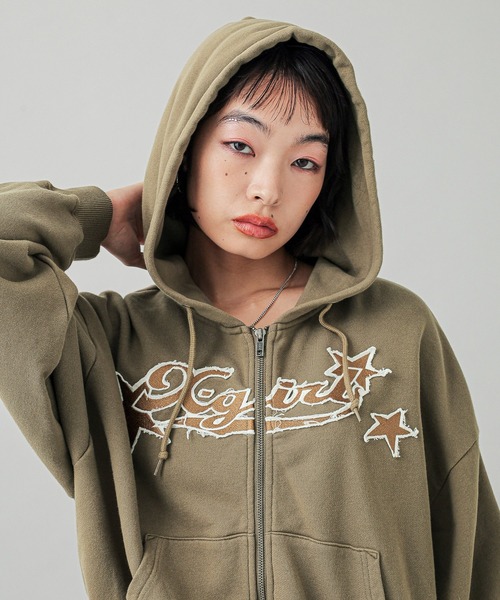 X-girl STAR LOGO ZIP UP HOODIE（パーカー）｜X-girl（エックスガール
