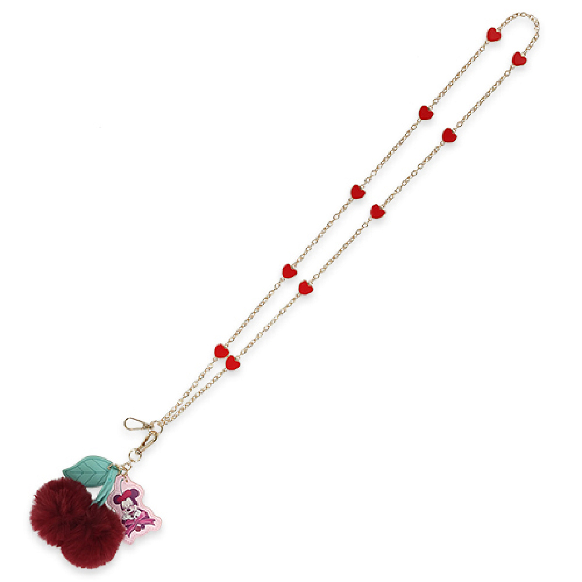 スマートフォンアクセサリーストラップ付(ミニーさくらんぼグッズ