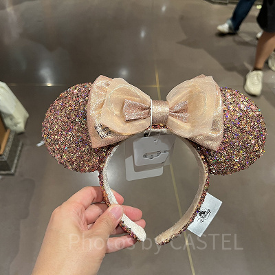 上海ディズニーカチューシャ：ミニーカチューシャ（ダークゴールド