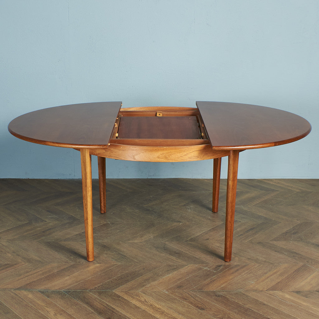 北欧ヴィンテージ エクステンション ラウンドダイニングテーブル / 天