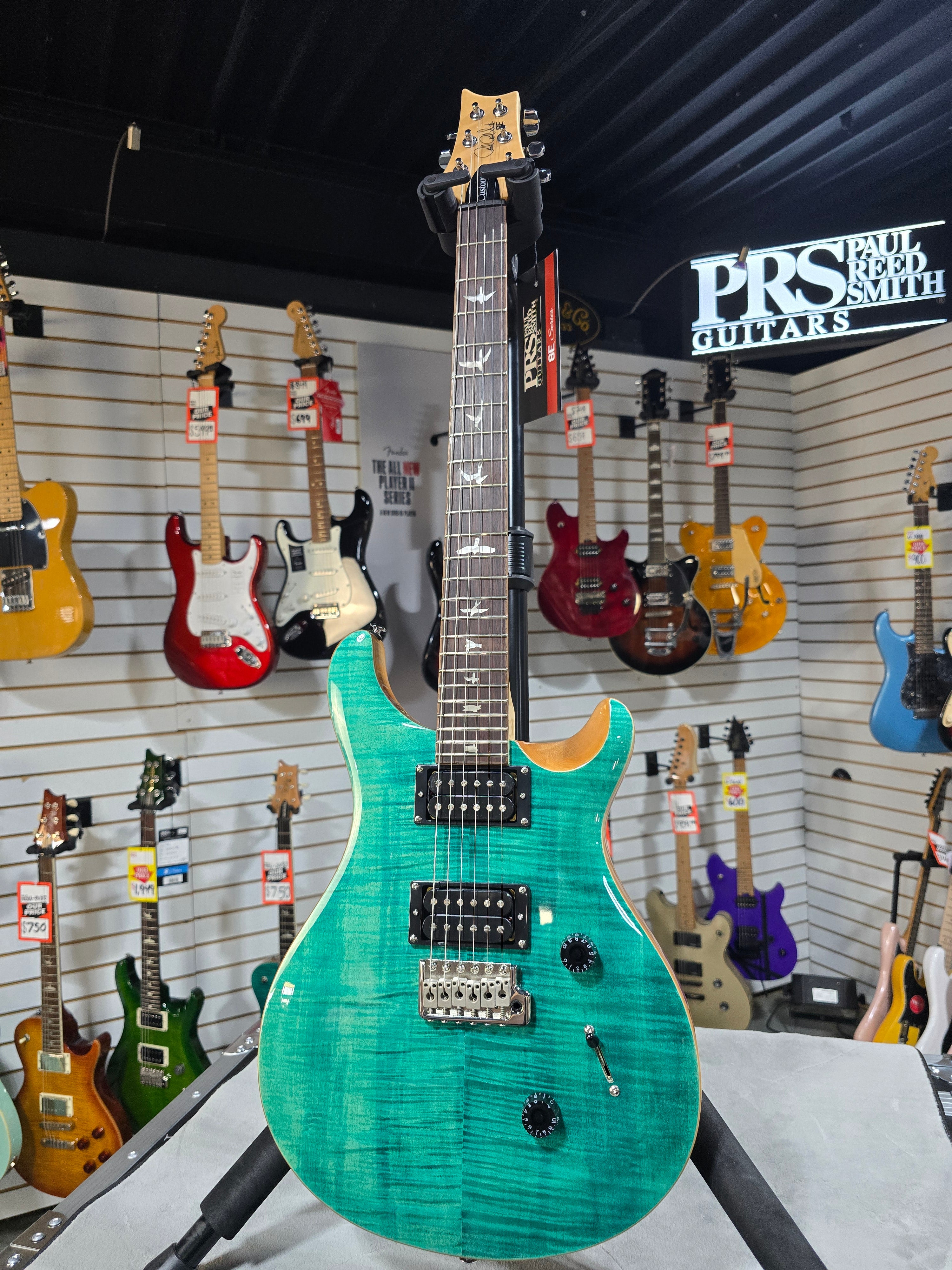 PRS SE Custom 24 Electric Guitar - Turquoise w/Gig Bag & PLEK*D #514