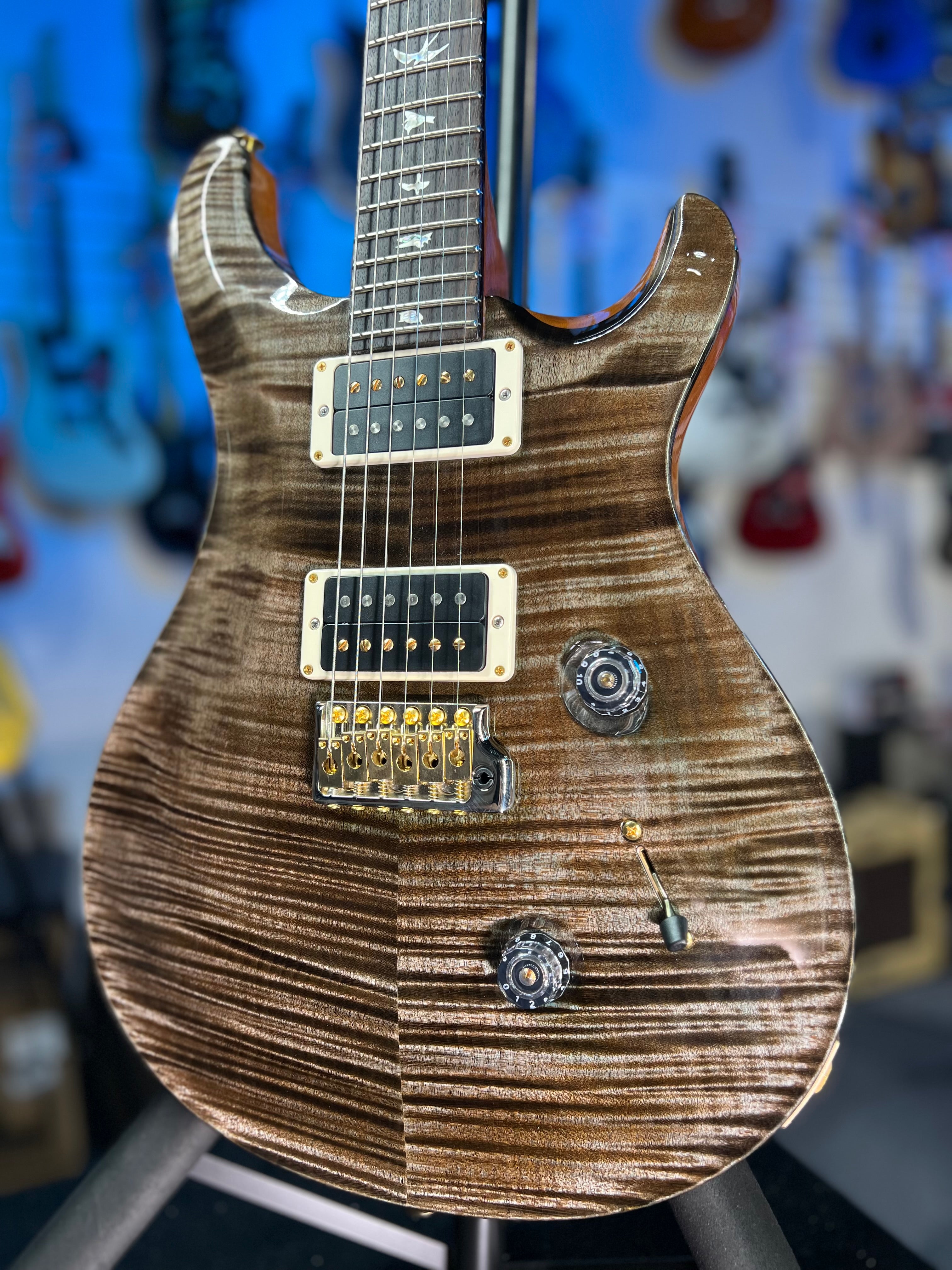 PRS Custom 24 10 Top - Faded Trampas Green Wrap, PRS Hard Case 431