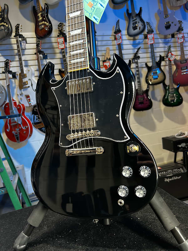 Epiphone SG Standard Electric Guitar - Ebony Amber Auth Deal Free Ship