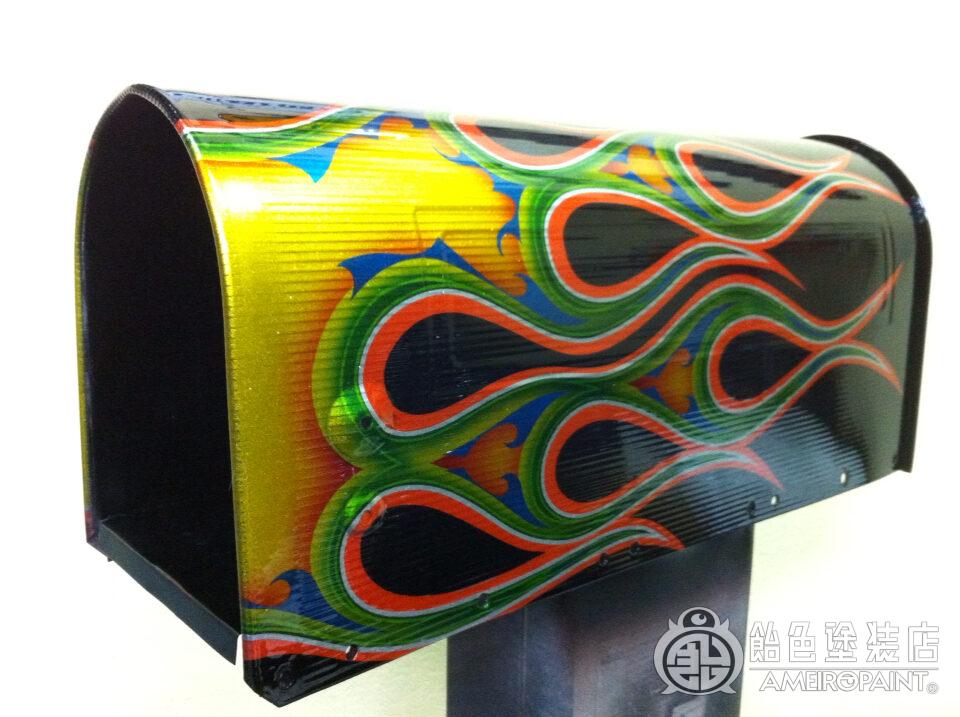 カスタムペイント工程 郵便ポスト【奈良フレイムス】 | 飴色塗装店