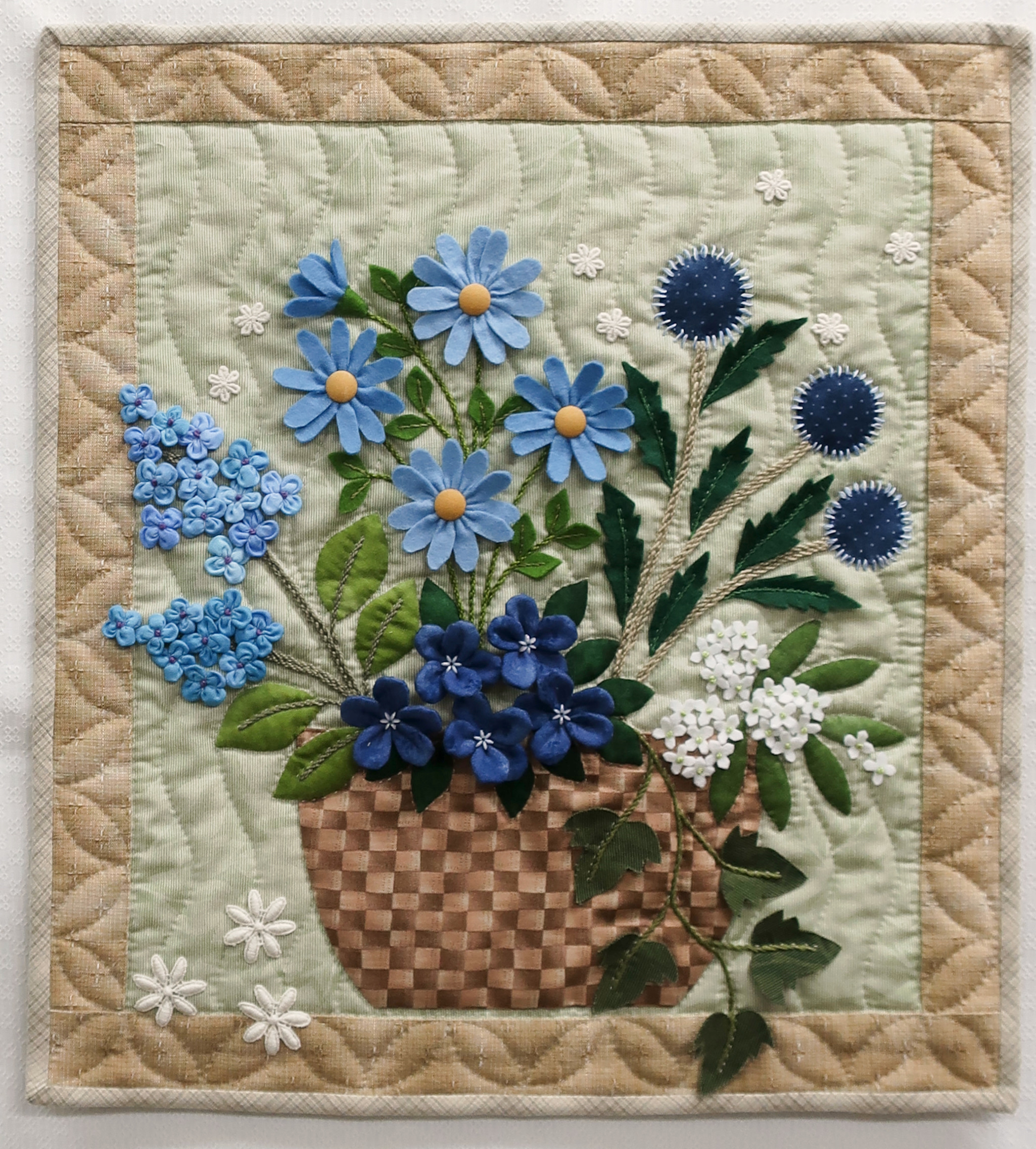 立体花のタペストリー「青い花のタペストリー」（キット） 商品詳細