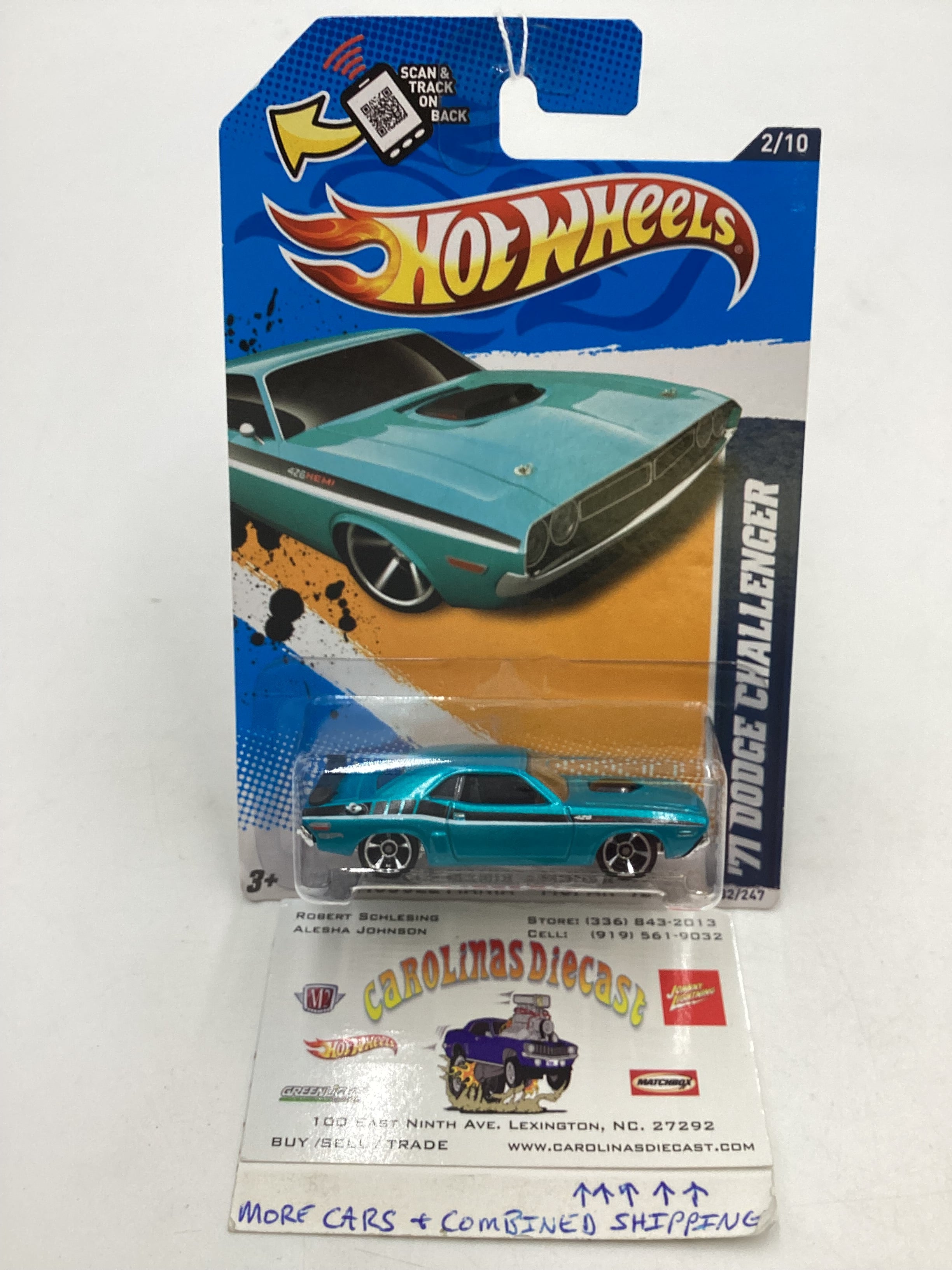 2012 Hot Wheels Muscle Mania Mopar #82 71 Dodge Challenger Teal
