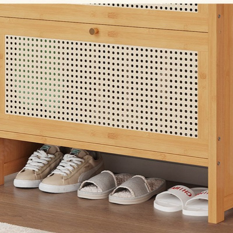 下駄箱 シューズラック 竹製 ラタン編み シューズボックス 収納 玄関