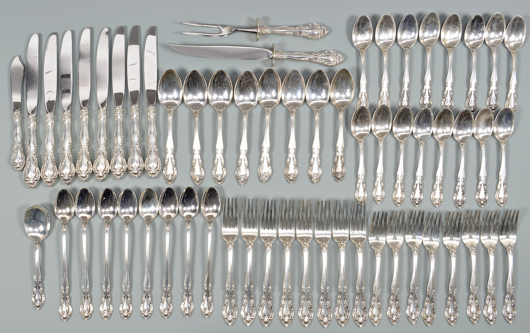 Lot 866: Alvin Sterling Flatware, Vivaldi Pattern | Case Auctions