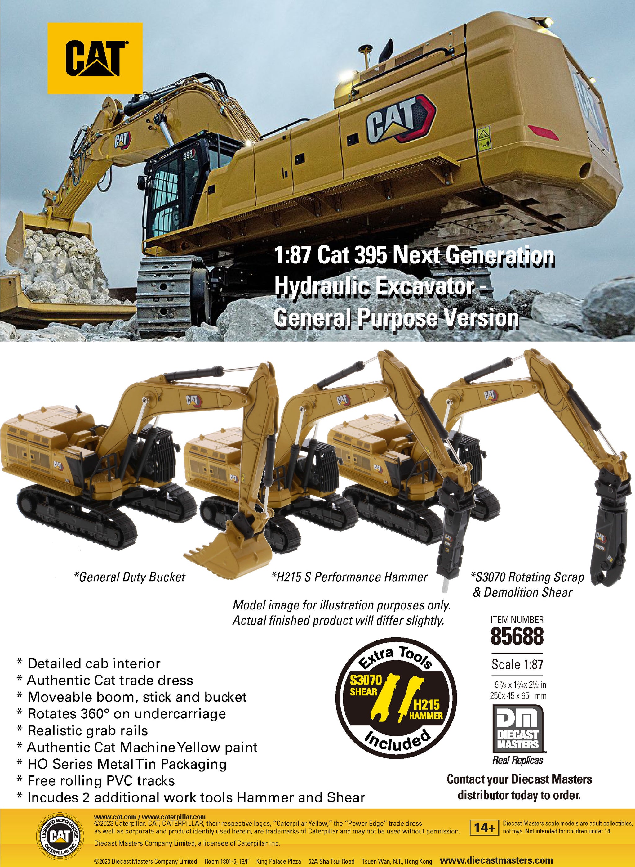 1:87 Cat 395 Next Generation Hydraulic Excavator GP version