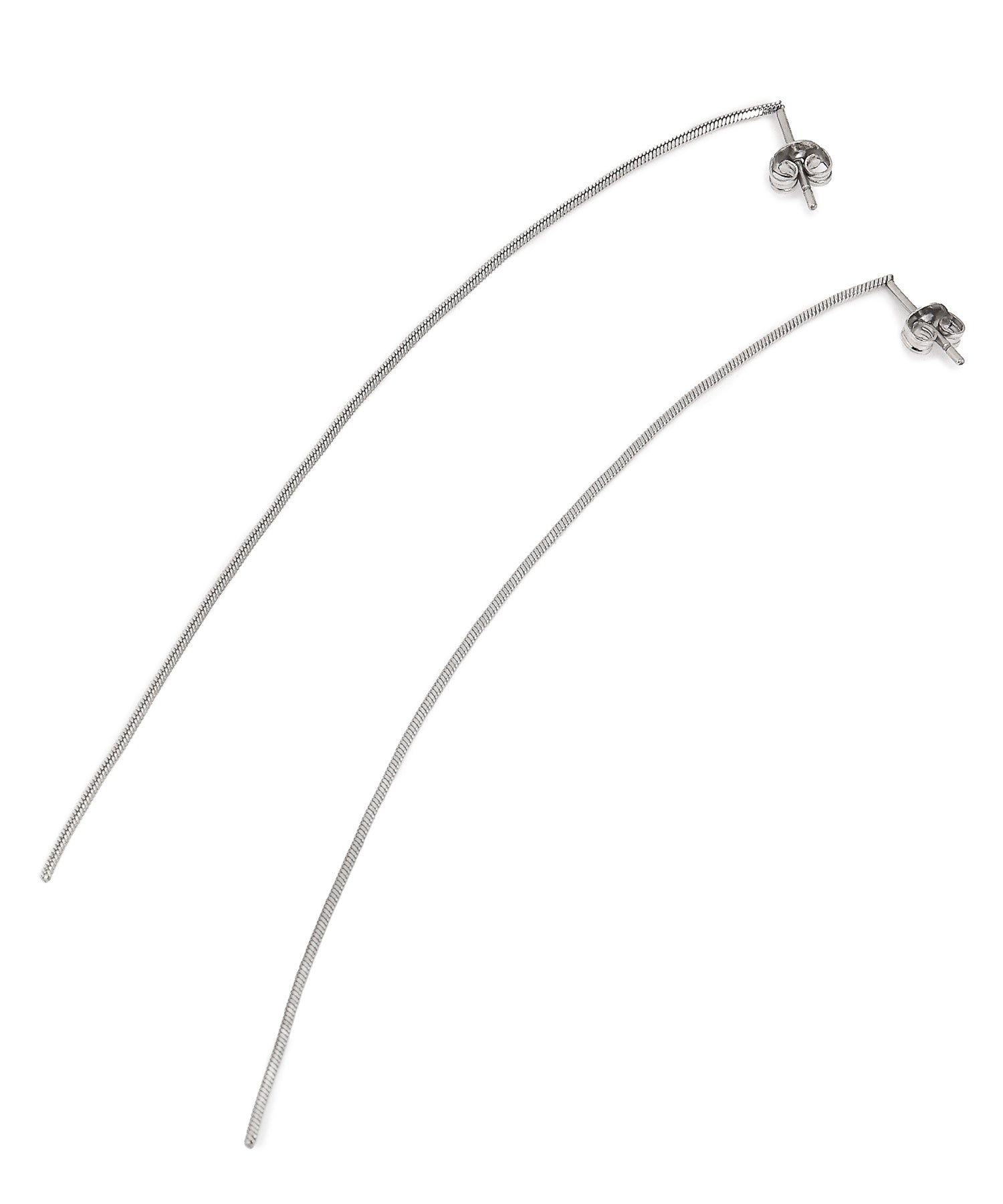 シルバー]チェーンロングピアス