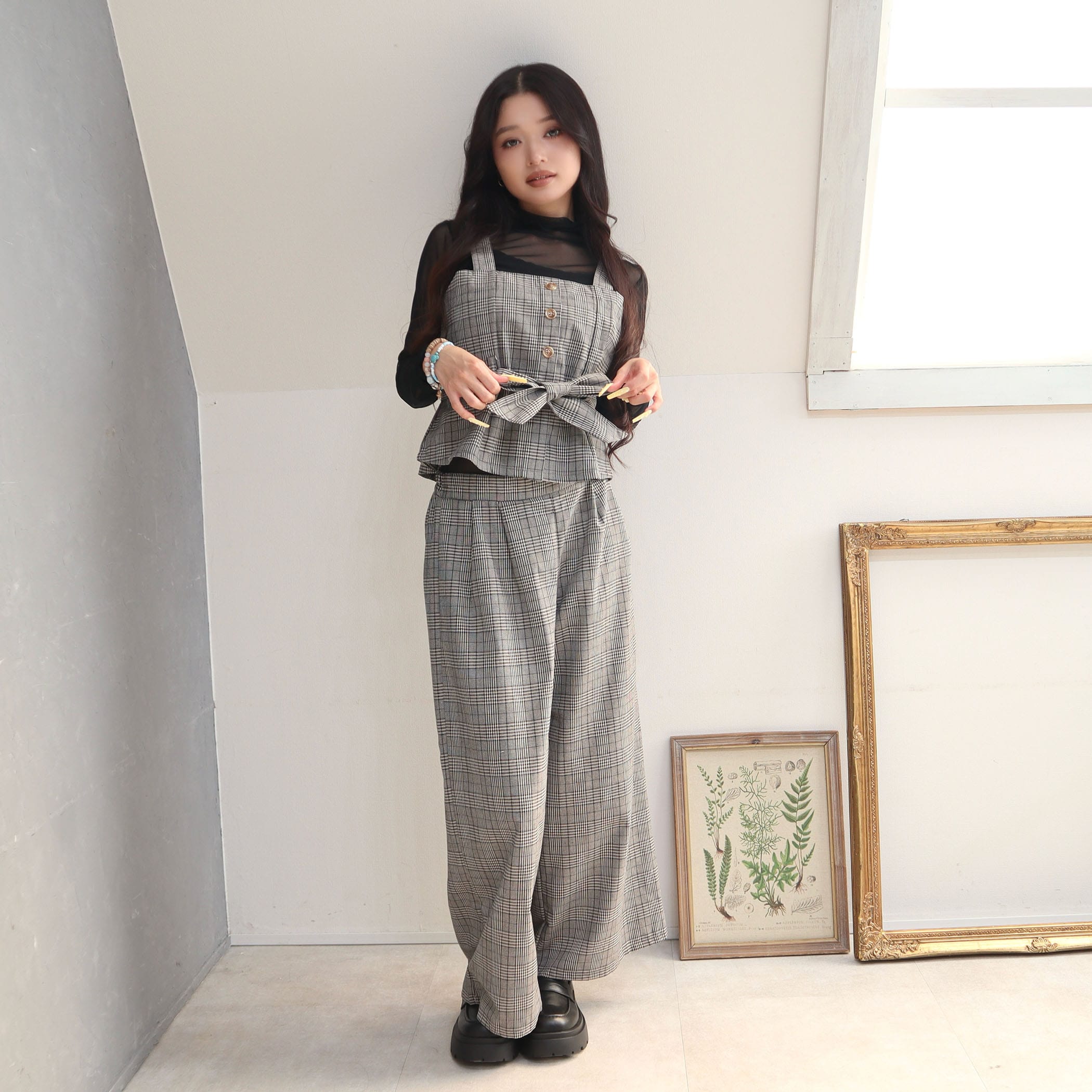 チェック柄ビスチェセットアップ｜セットアップ｜CECIL McBEE(セシル